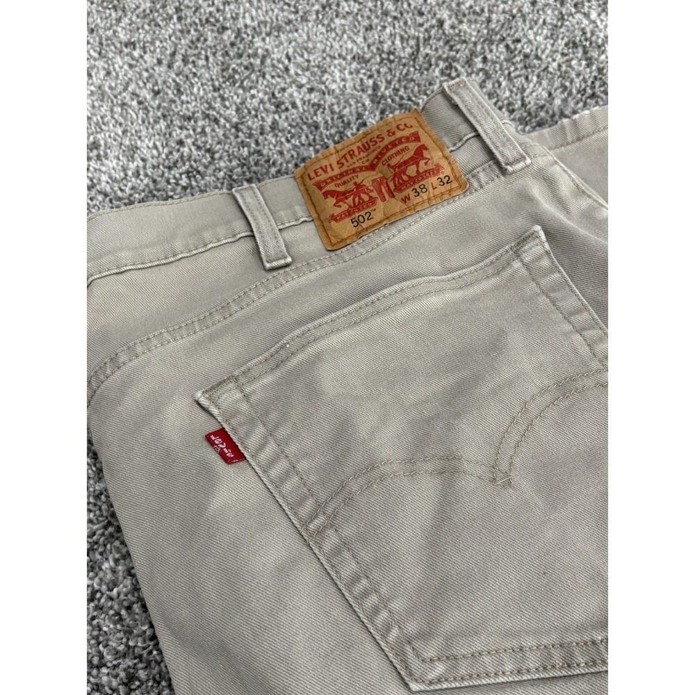 Levis 502 38x32 Pants‎ Mens Light Khaki Tan Straight Leg Lightweight